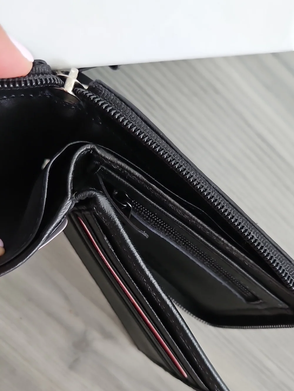 CHAMPS leather wallet for men in black